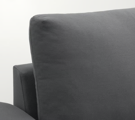 4-seat sofa with chaise longue, with wide armrests/Hallarp grey